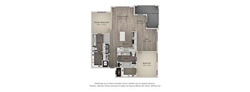 Bridgewater Two Bed Two Bath Floor Plan at Mayfaire Flats, Wilmington, 28405