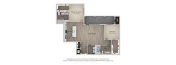 Brunswick Two Bed Two Bath Floor Plan at Mayfaire Flats, Wilmington