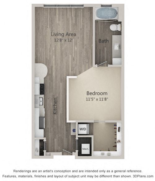 Sinclair Studio Floor Plan Sinclair Studio Floor Plan at Mayfaire Flats, Wilmington, North Carolina