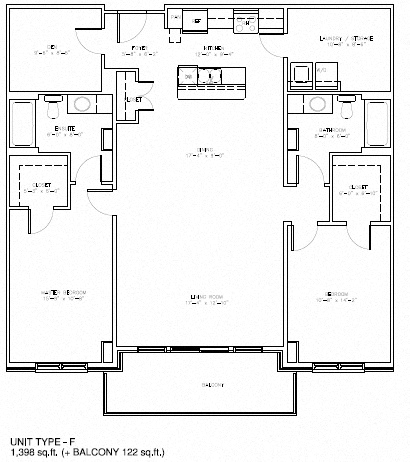 Floor plan of a 2 bed, 2 bath apartment at Amesbury Gate in Bedford, NS