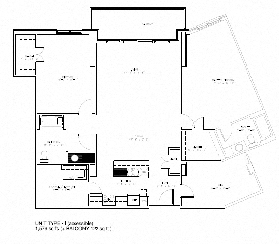 Floor plan of a 2 bed, 2 bath apartment at Amesbury Gate in Bedford, NS