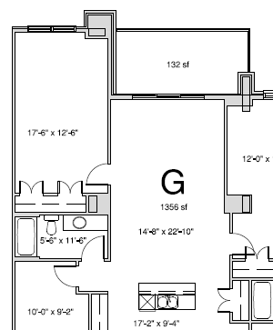 Floor plan of a 2 bed, 2 bath apartment at Amesbury Gate in Bedford, NS