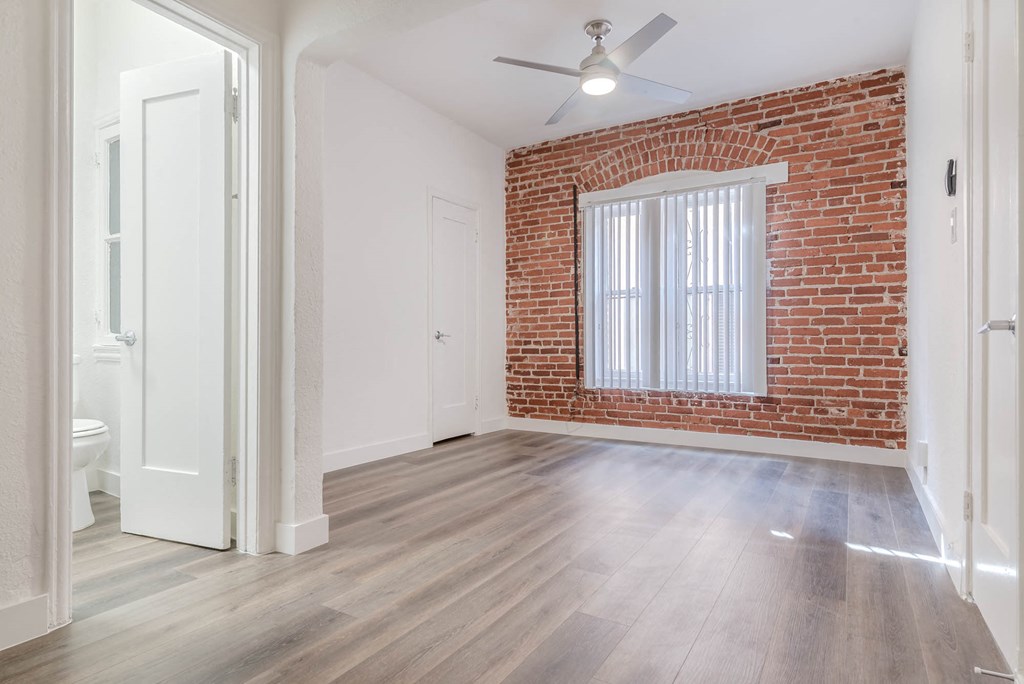 Brick wall and window view