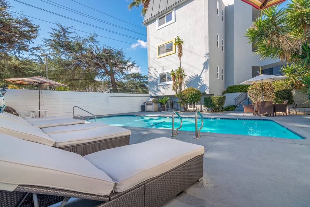 Pool and furnished lounging area