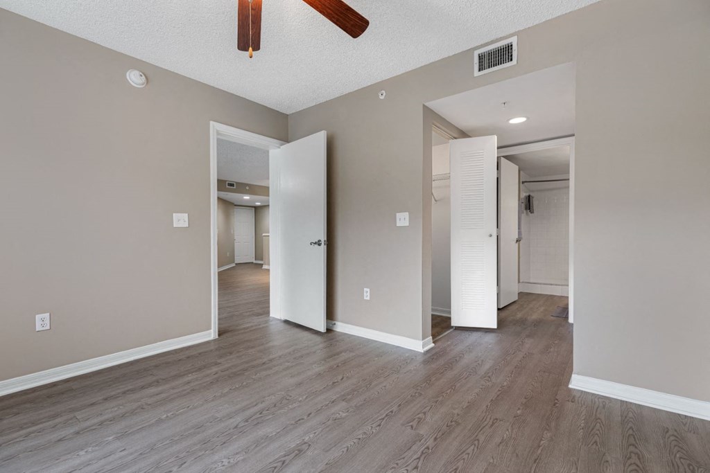 the living room and dining room are open to the hallway and bedrooms