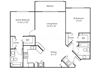 Two bedroom two bathroom B2 floorplan at Waterstone at Wellington Apartments in Wellington, FL