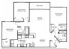 Three bedroom two bathroom C2 floorplan at Waterstone at Wellington Apartments in Wellington, FL