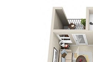 1 bedroom floor plan | Carrington at Barker Cypress Cypress TX
