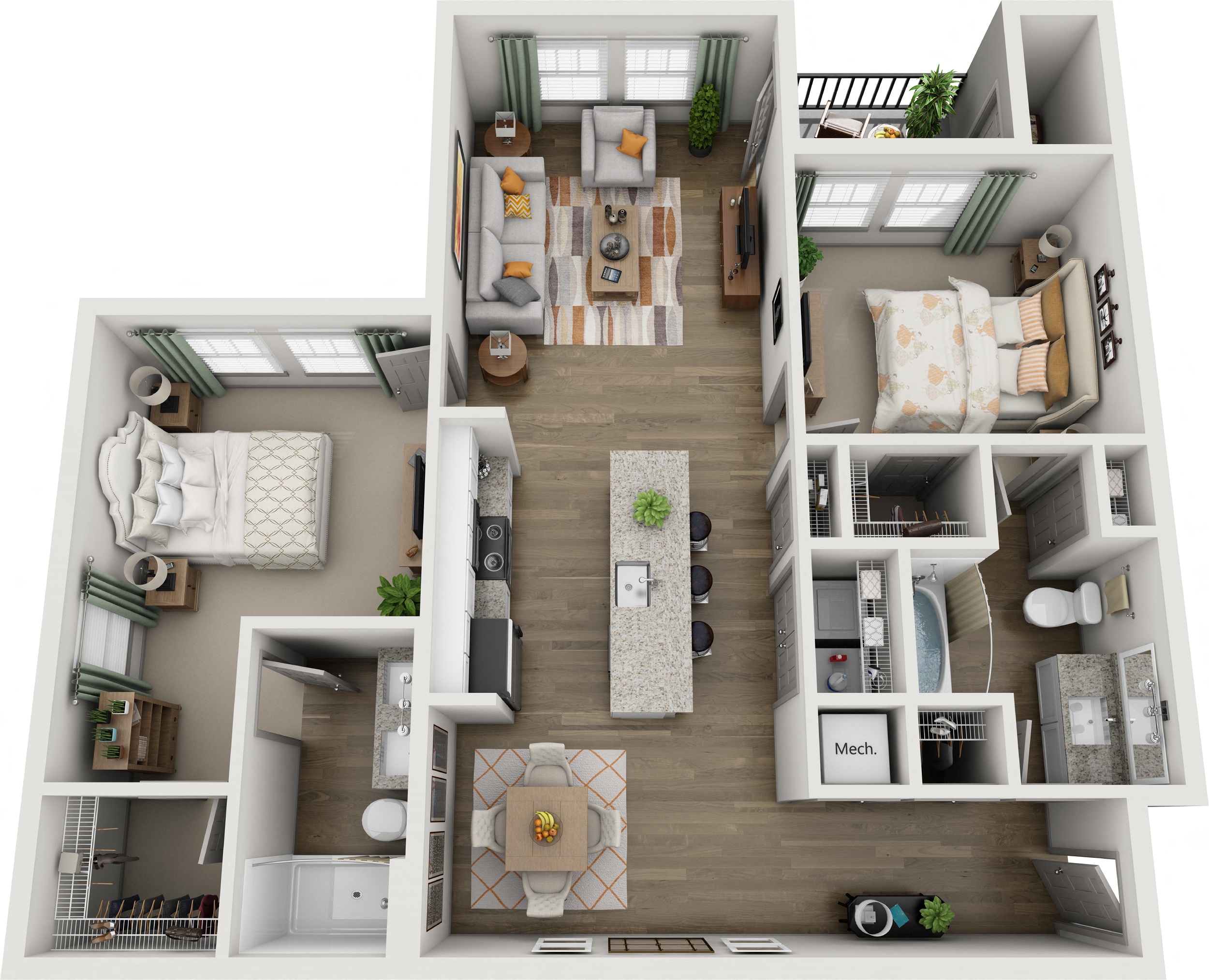 Parkstone at Knightdale Two Bedroom Floor Plan