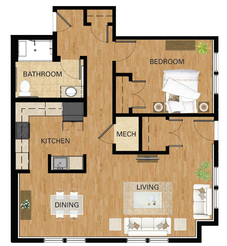 1 Bedroom - Flat