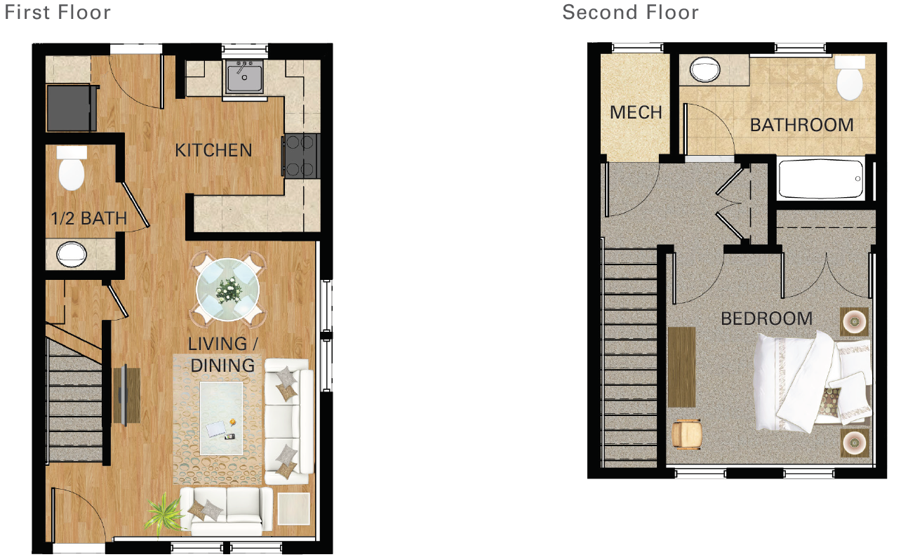1 Bedroom - Townhouse