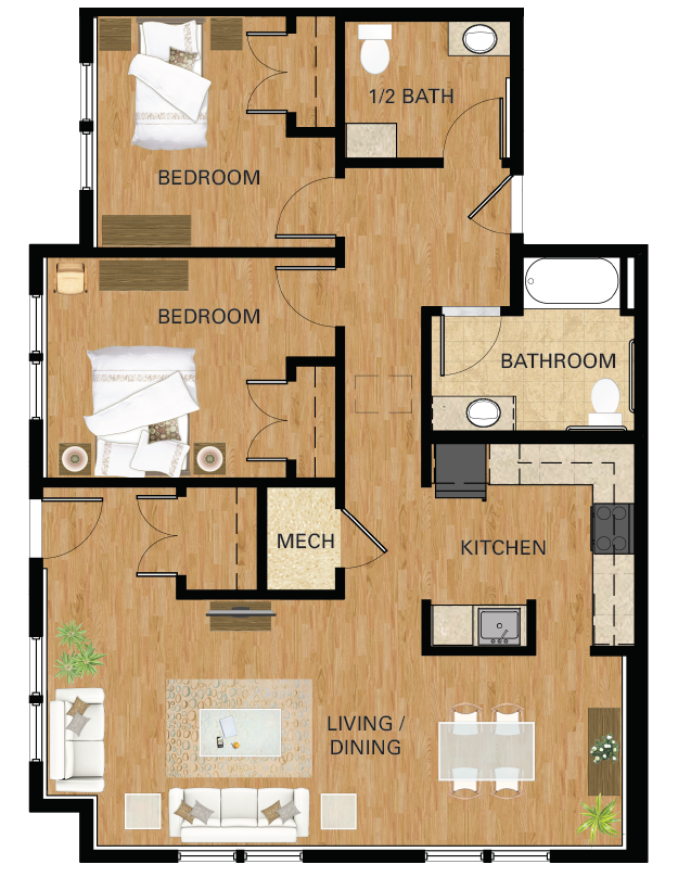 2 Bedroom - Flat