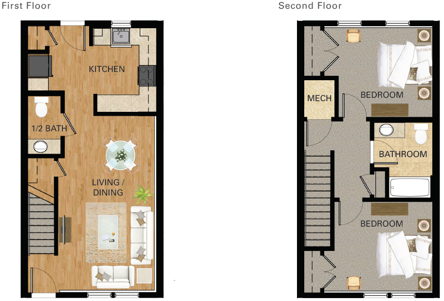 2 Bedroom - Townhouse