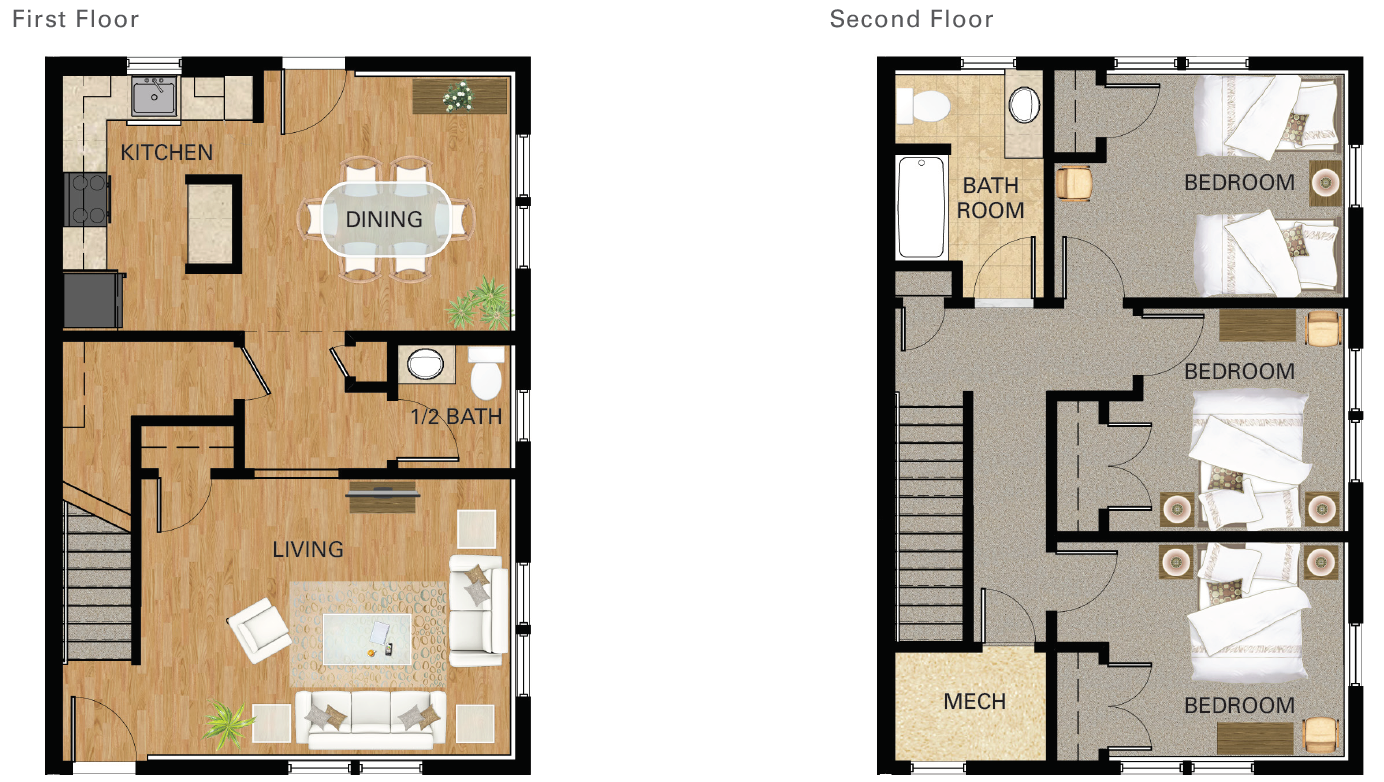 3 Bedroom - Townhouse
