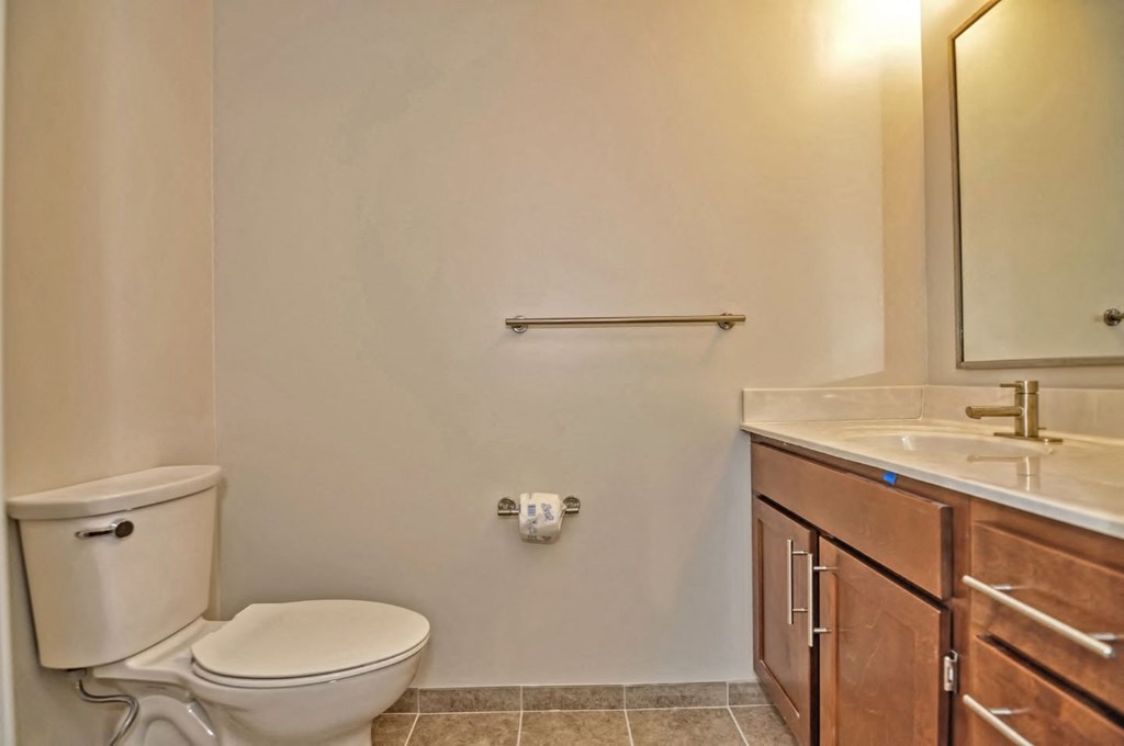 a bathroom with a toilet and a sink and a mirror