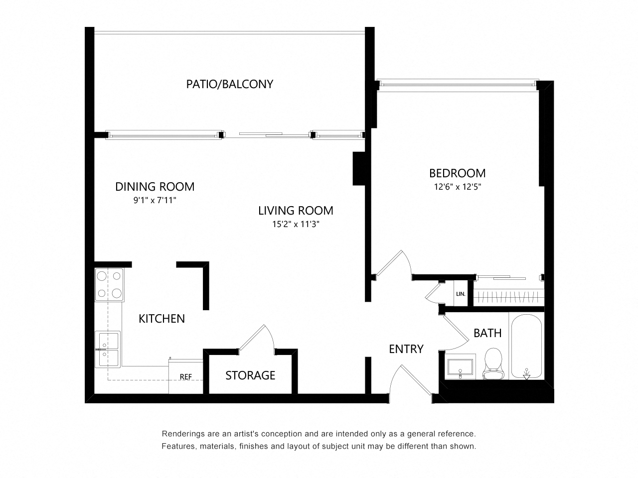 1 Bedroom Plus Storage