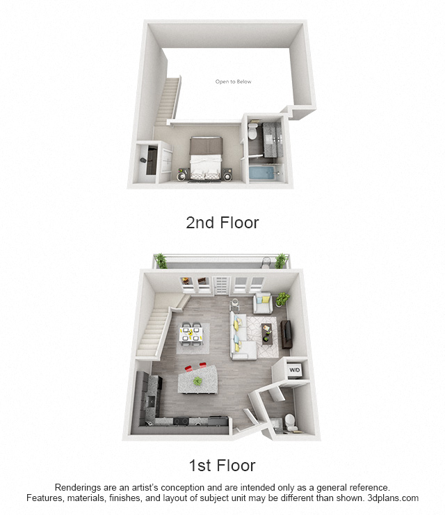 One Bedroom Floor Plan - A10 Loft