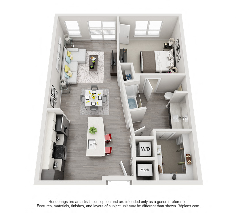 One Bedroom Floor Plan - A5