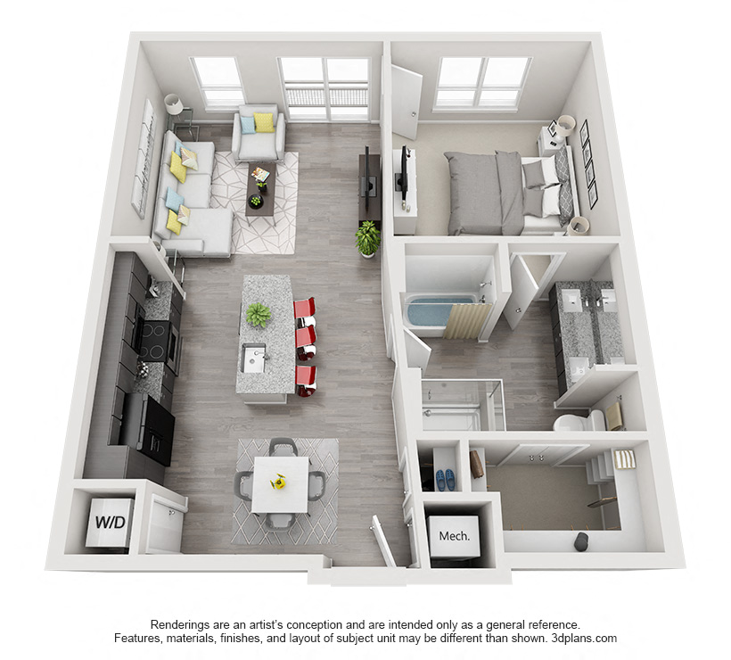One Bedroom Floor Plan - A6