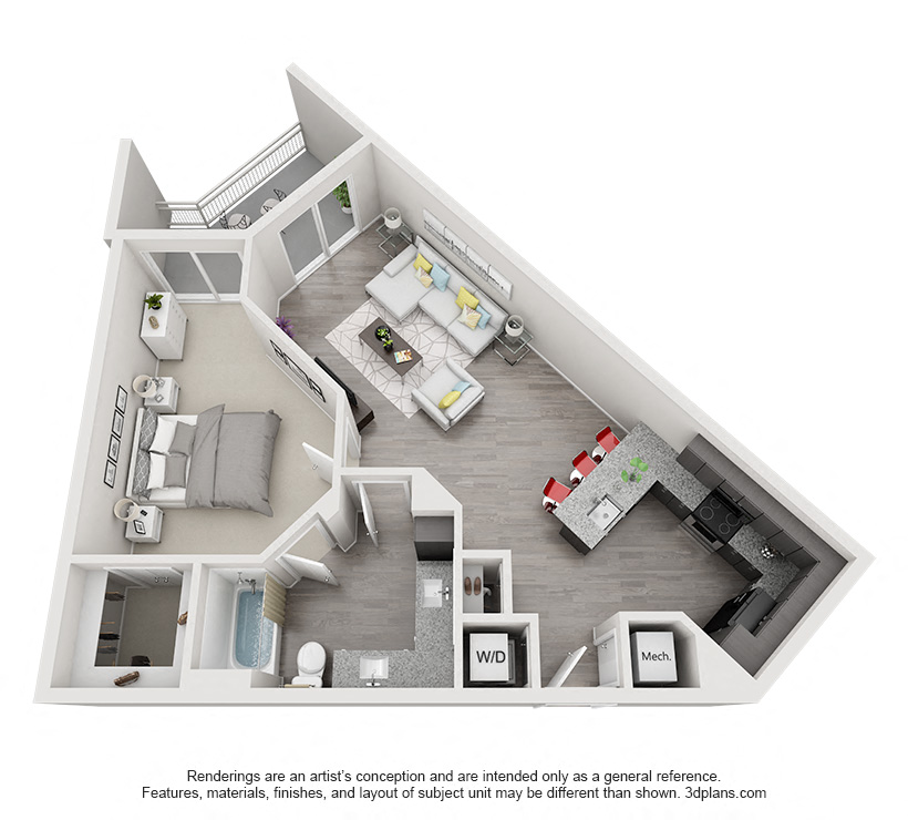 One Bedroom Floor Plan - A7