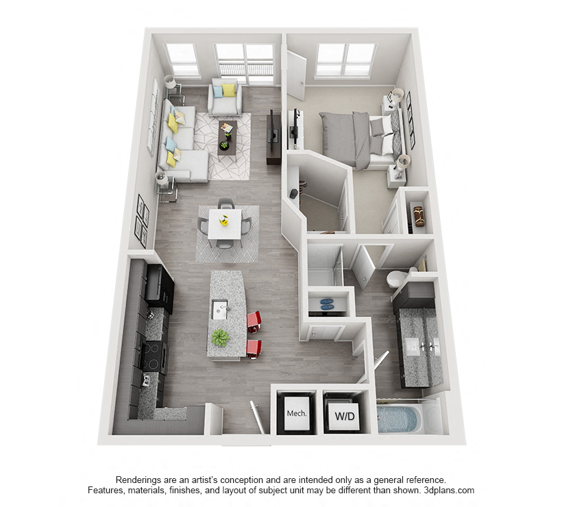 One Bedroom Floor Plan - A9