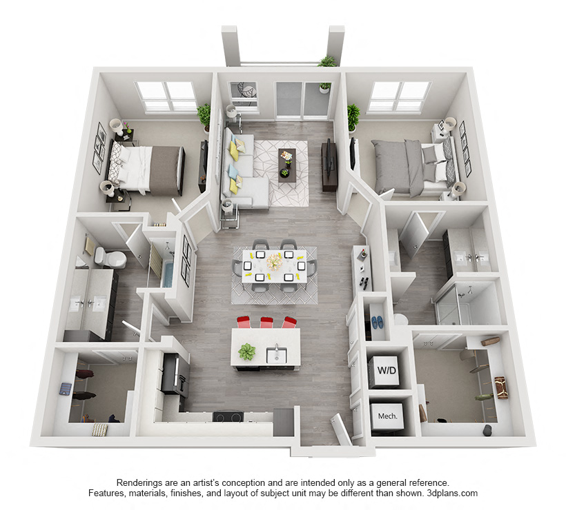 Two Bedroom Floor Plan - B3