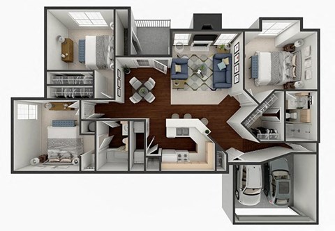 3 bedroom apartment floor plan