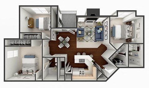 3 bedroom apartment floor plan
