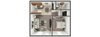 one bedroom apt floor plan