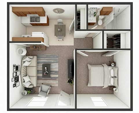 one bedroom apt floor plan