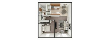 1 bed 1 bath apartment floor plan