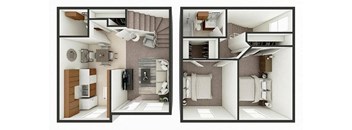 2 bedroom townhome floor plan