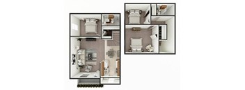 three bedroom townhome floor plan