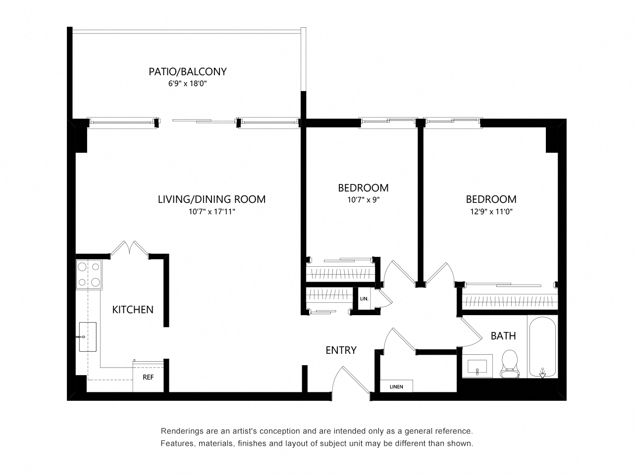 2 Bed 1 Bath