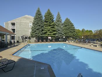 Sparkling Outdoor Pool With Sundeck