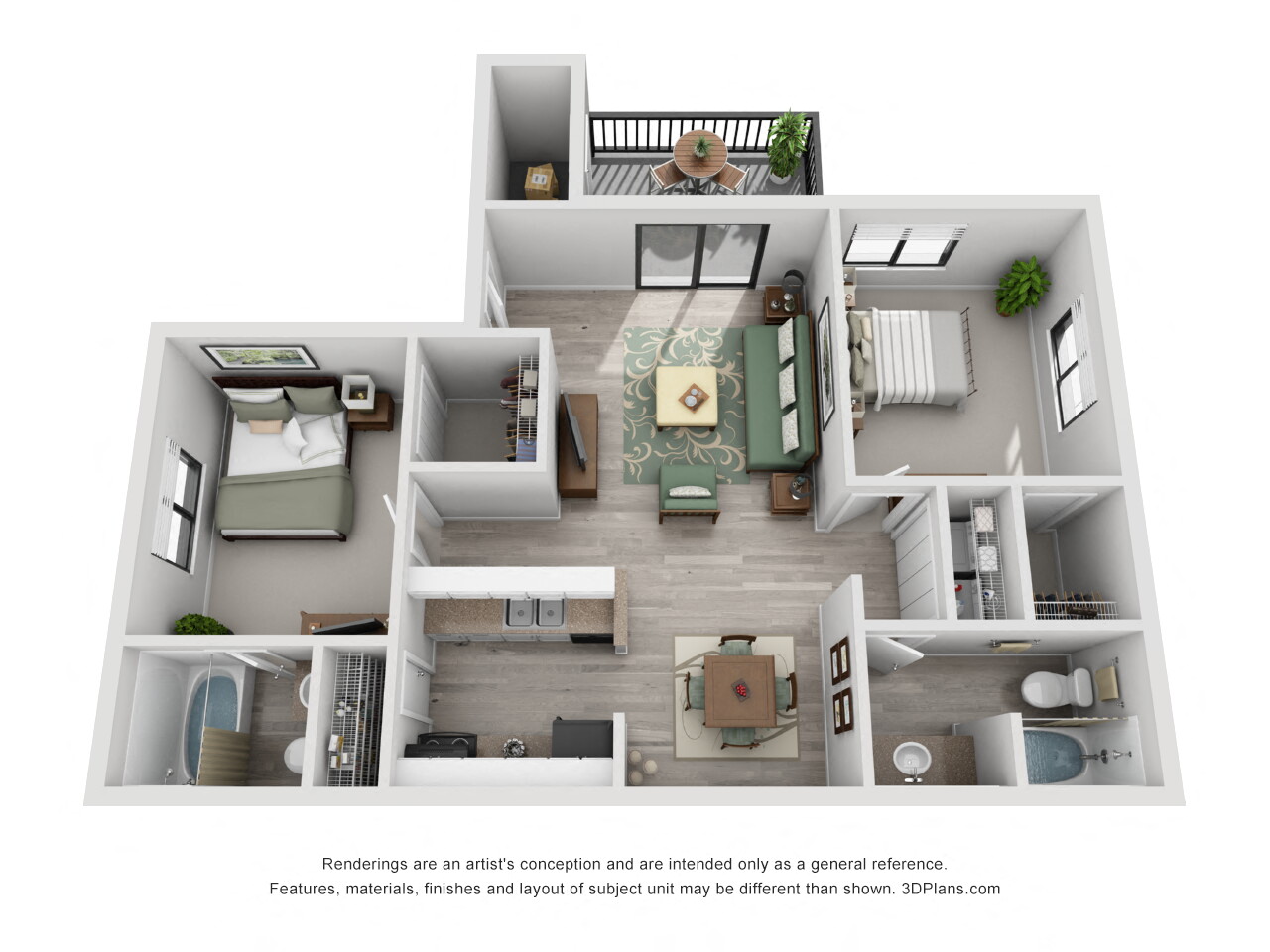 30 West 2 Bedroom Layout