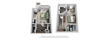 710 sq.ft. One Bed One and a Half Bath