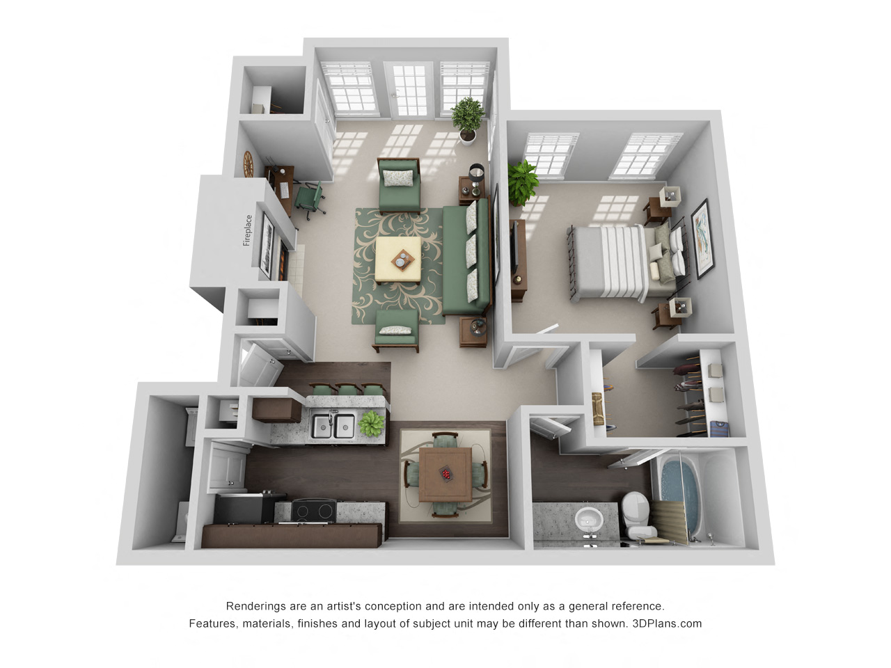 837 sq.ft. One Bed One Bath