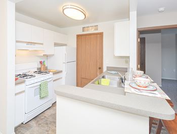 Kitchen with White Cabinetry and Appliances