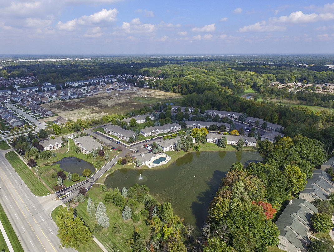 Ariel View of the Turtle Cove Apartment Community