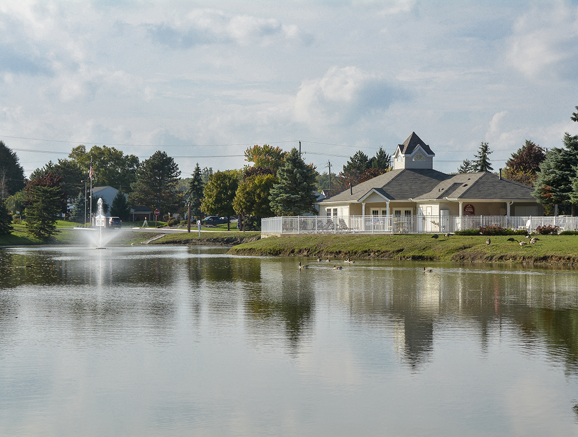 Large Pond with Fountain at Turtle Cove