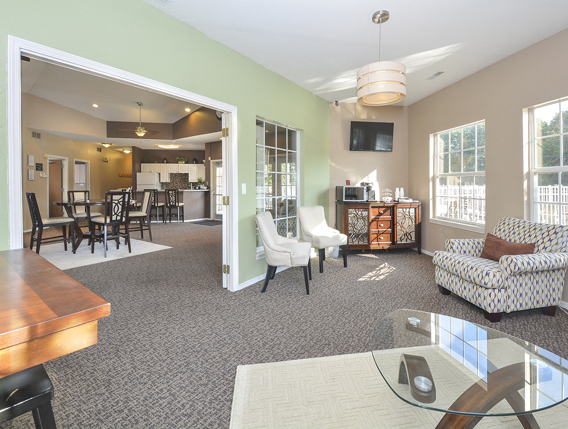 Coffee Bar at the Clubhouse and Lounge Chairs