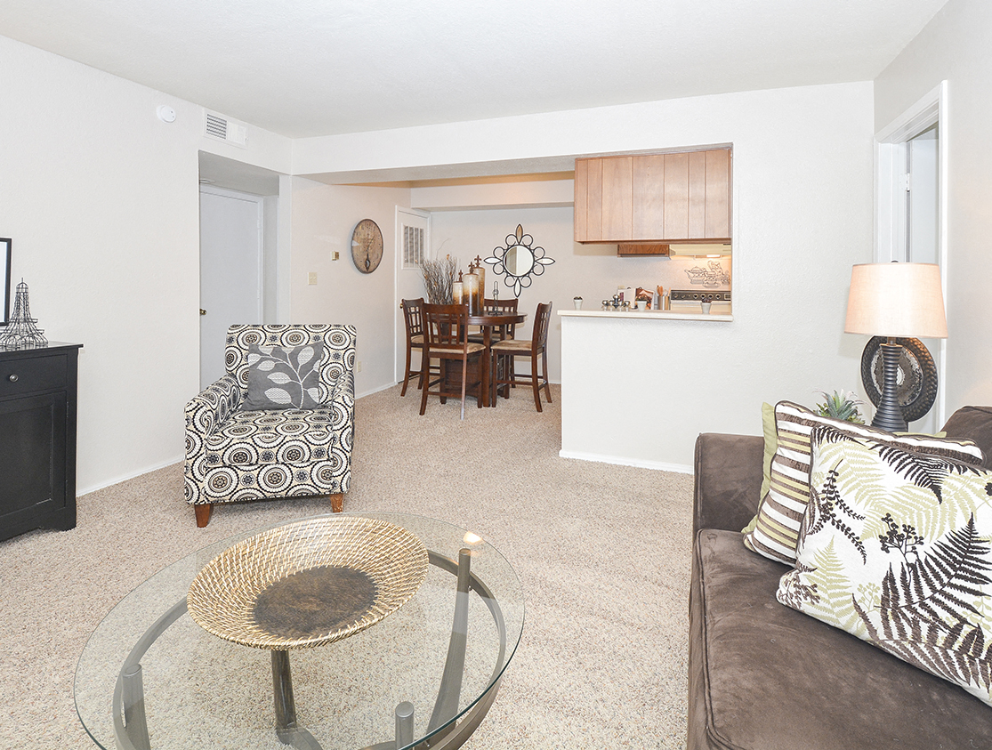 Spacious Living Room with Plush Carpet