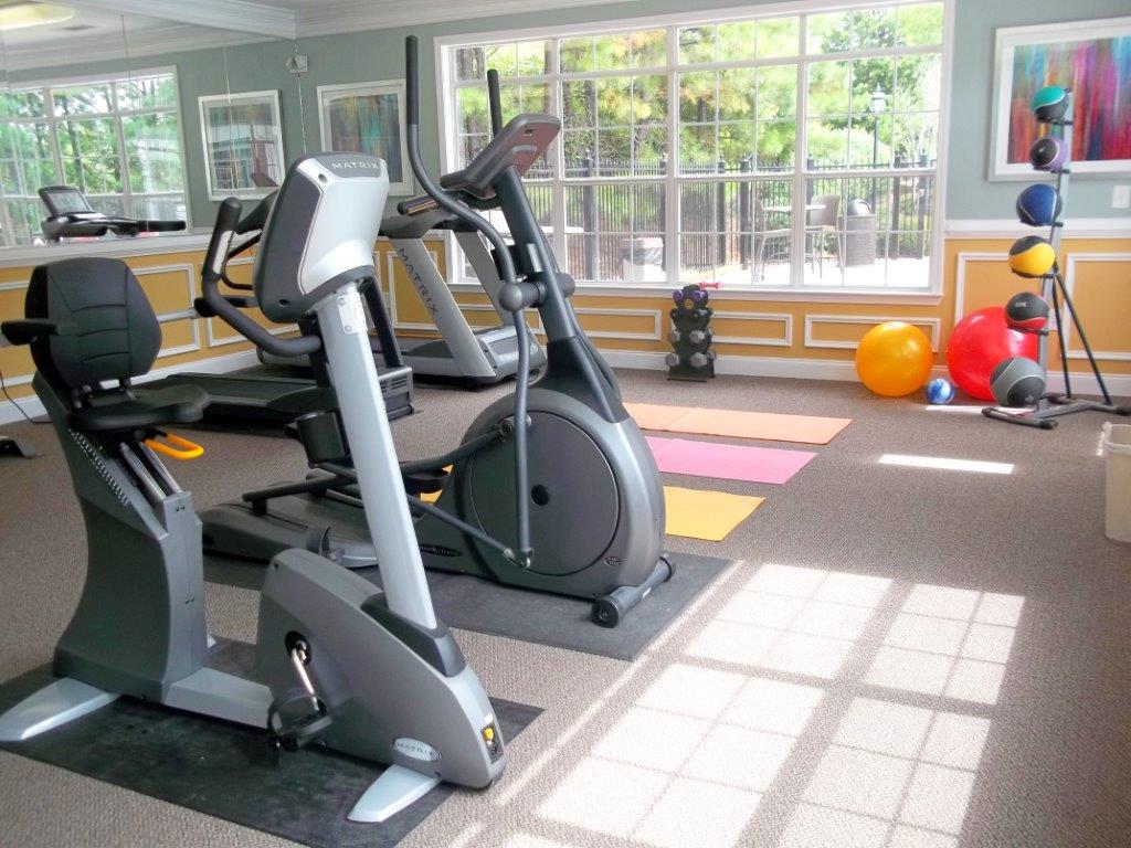 the gym has plenty of equipment in it