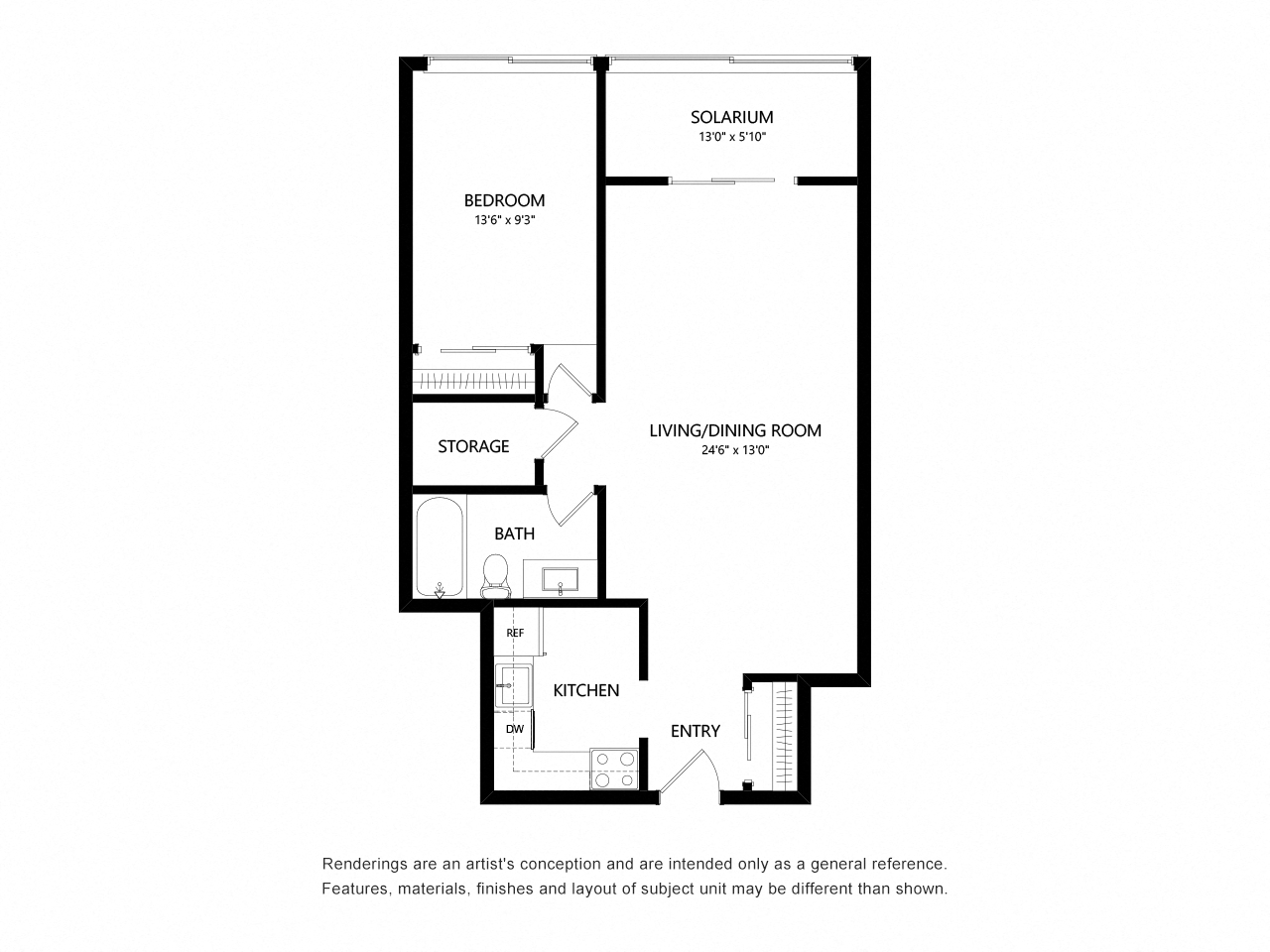 1 Bed 1 Bath