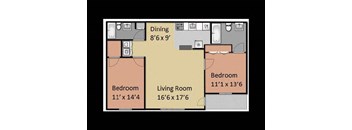 Two Bedrooms Two Full Baths