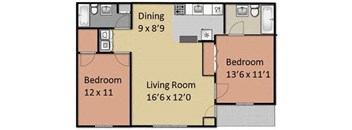 Two Bedrooms Two Full Baths