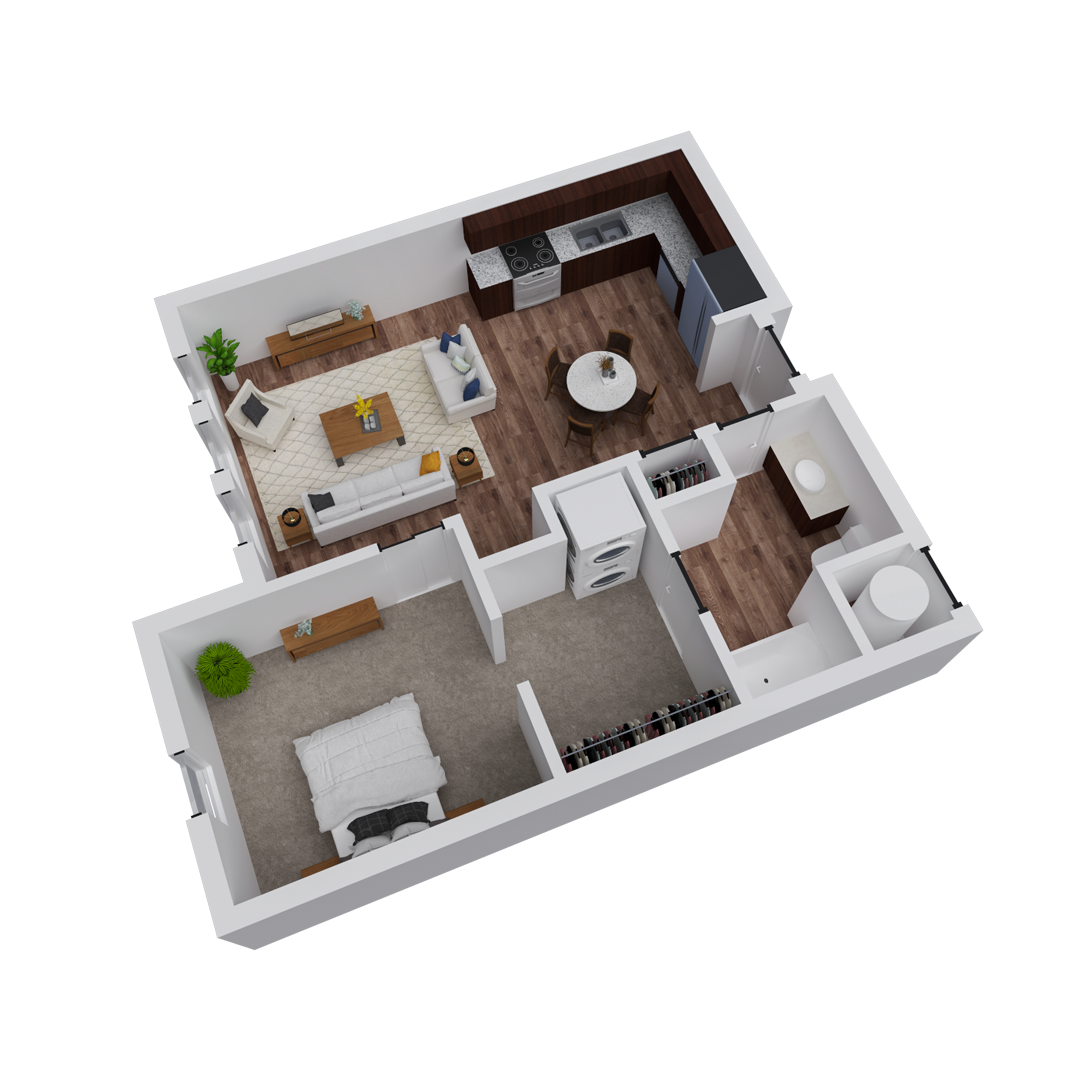 Block 32 Apartments | Boston Floor Plan | 1x1