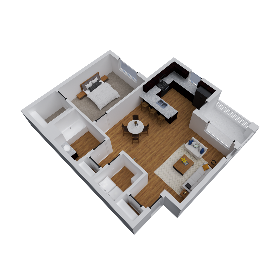 Legend Flats Apartments | Evans, CO | 1x1 Lennon Floor Plan