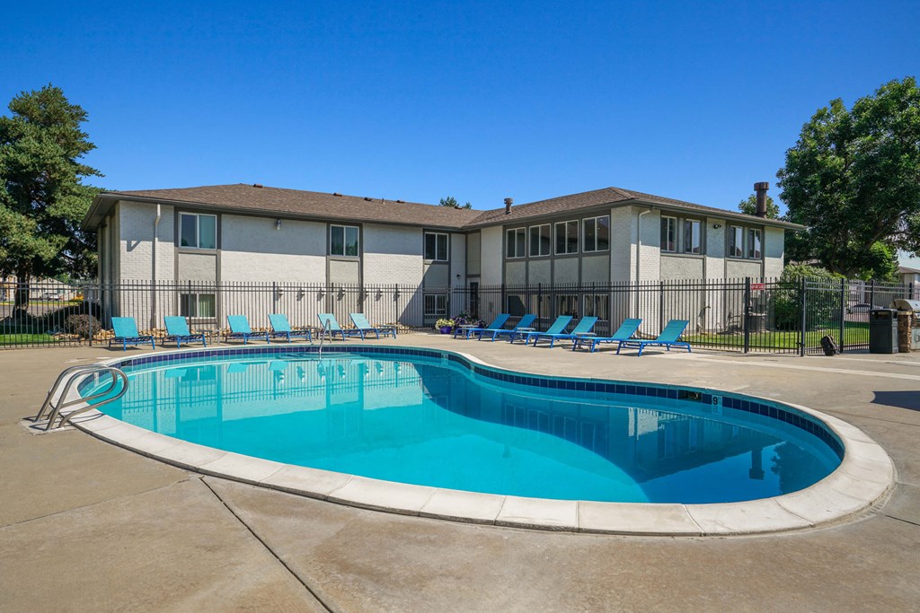 our apartments have a large swimming pool in front of our building